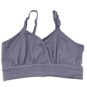 Storq Full Cup Bra Nursing Wireless Lilac Maternity V-Neck NEW Size 1 XS